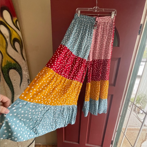 Sacred Threads Pants - NWT Sacred Threads super wide polka dot palazzo pants. Super wide legs